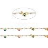 Colorful Enamel Moon with Evil Eye & Brass Heart Charms Chains CHC-A006-03G-2