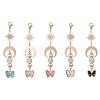 Alloy Enamel Butterfly Pendant Decorations HJEW-JM01026-1