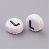 Acrylic Horizontal Hole Letter Beads X-PL37C9070-L-2