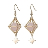 Natural Rose Quartz Dangle Earrings EJEW-JE05499-02-1