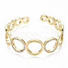 Brass Micro Pave Clear Cubic Zirconia Cuff Bangles BJEW-S142-016-NF-2