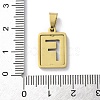 304 Stainless Steel Alphabet Pendants STAS-S152-01G-F-3