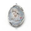 Natural Druzy Agate Links connectors G-Q494-13-2