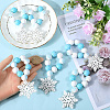 Christmas Snowflake Wood Beaded Napkin Rings AJEW-SC00037-3