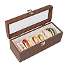 Black Walnut Wood Bracelet Organizer Display Cases with Velvet Inside and Visible Window Lid BDIS-WH0011-05-1