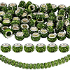 80Pcs Polymer Clay Rhinestone European Large Hole Beads with Silver Color Plated Brass Cores FPDL-LT0001-02B-1