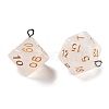 7 Styles Transparent Resin Polyhedral Dice Pendants Set RESI-A029-01F-2