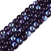 Transparent Electroplate Glass Beads Strands EGLA-Q132-6MM-01A-10-1