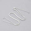 Brass Round Snake Chain Necklace Making MAK-T006-11A-S-1