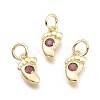 Brass Micro Pave Cubic Zirconia Pendants KK-P187-08B-G-1