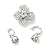 SHEGRACE Brass Micro Pave Clear Cubic Zirconi Fold Over Clasps XGRQ6B427-888P-2