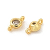 Rack Plating Brass Pave Clear Cubic Zirconia Connector Charms KK-G477-02G-2