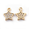 Brass Cubic Zirconia Charms X-KK-S348-439-1