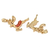 Chastmas Theme Brass Micro Pave Cubic Zirconia Pendants KK-U032-12G-2