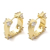Rack Plating Brass Micro Pave Cubic Zirconia Hoop Earring EJEW-C079-06G-1