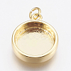 Brass Pendant Cabochon Settings KK-P146-08G-1