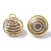 Iron Wrap-around Spiral Bead Cage Pendants IFIN-R239-08G-3