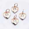 Brass Micro Pave Cubic Zirconia Charms RB-I078-67RG-NR-1