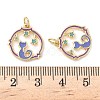 Brass Enamel Pendants KK-P326-16G-3