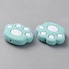 Paw Print Food Grade Eco-Friendly Silicone Focal Beads SIL-SZC0003-06E-2