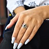 Brass Pave Cubic Zirconia Finger Rings FS-WGC2302-03-3