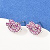 knot Brass Micro Pave Cubic Zirconia Stud Earrings EJEW-C174-01P-02-1