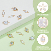 80Pcs 5 Styles Alloy Pave Clear Cubic Zirconia Connector Charms FIND-HS0001-D-4
