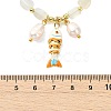 Brass Enamel Fish and Natural Pearl Rice Pendant Natural White Moonstone Nuggets Beaded Necklaces for Women NJEW-JN06357-01-4