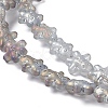 Half Rainbow Plated Forsted Electroplate Glass Beads GLAA-P005-HR02-3