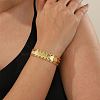 Brass Coin Link Chain Bracelet QR2720-1-5
