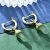 Natural Mixed Stone Hoop Earrings EJEW-P306-01G-4