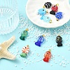 5Pcs 5 Colors Handmade Dichroic Foil Lampwork Pendants DICH-YW0001-01-4