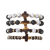 4Pcs 4 Styles Synthetic Howlite & Hematite Natural Lava Rock & Coconut Beads Stretch Bracelets BJEW-JB13448-3