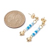 5 Pairs 5 Colors Golden 304 Stainless Steel Heart Dangle Stud Earrings EJEW-JE05538-S-3
