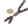 Natural Lava Rock & Synthetic Hematite & Wood Buddhist Necklace NJEW-JN04305-4