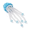 Glass Seed Beaded Jellyfish Pendants PALLOY-MZ00660-04-3