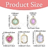 10Pcs UV Plating Alloy with Mixed Color Glass Rhinestone Pendants FIND-YW0009-03A-3