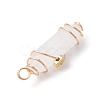 Natural Quartz Crystal Copper Wire Wrapped Pendants PALLOY-JF02534-4