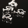 Brass Clip-on Earring Findingsfor non-pierced Ears X-EC143-S-2