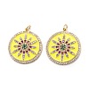 Brass Micro Pave Colorful Cubic Zirconia Pendants ZIRC-A020-12G-1