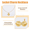 FIBLOOM 2Pcs 2 Colors Titanium Steel Shell Shape Locket Pendant Necklaces Set NJEW-FI0001-28-4