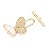 Brass Micro Pave Clear Cubic Zirconia Toggle Clasps KK-N254-149G-1