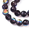 Transparent Electroplate Glass Beads Strands EGLA-N012-001-B07-3