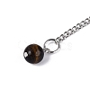 Natural Tiger Eye Dowsing Pendulum Pendants AJEW-N005-01B-3