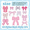 12Pcs 12 Styles Bowknot Polyester Embroider Thread Iron on/Sew On Patches PATC-AR0001-15-2