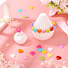 150Pcs Acrylic Heart Buttons BUTT-TA0001-38-8