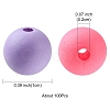 Round Spray Painted Fluorescent Acrylic Beads MACR-YW0002-71-3