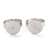 Tarnish Resistant Adjustable 304 Stainless Steel Rings Components X-STAS-O146-01P-1