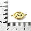 Brass Micro Pave Blue & Clear Cubic Zirconia Eye Connector Charms KK-D295-24G-3