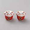 Handmade Printed Porcelain Beads PORC-WH0018-03A-1